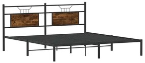 füstös tölgy színű szerelt fa ágykeret matrac nélkül 183x213 cm