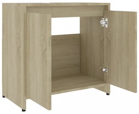 sonoma tölgy színű szerelt fa fürdőszobaszekrény 60x33x61 cm