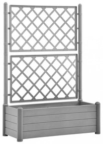 kőszürke polipropilén rácsos kerti ültetőláda 100 x 43 x 142 cm