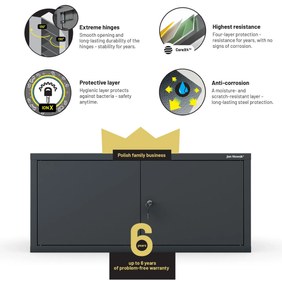 Moduláris felső szekrény EWA Compact 800 x 380 x 400 mm, antracit