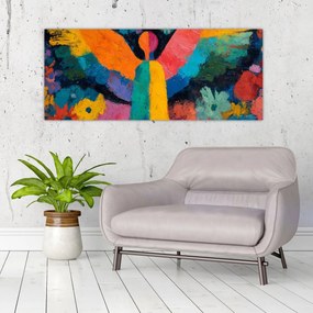 Kép - Absztrakt angyal virágokkal (120x50 cm)