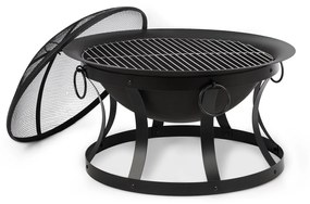 Blumfeldt Pentos, 2 az 1-ben tűzrakóhely és grill, Ø 73 cm, szikrák elleni védelem, Ø 60 cm grill, fekete