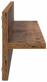Falpolcok polcokkal 2 pcs Régi fa 80 x 11.5 x 18 cm Faanyag