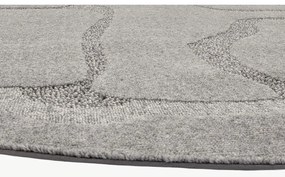 Szürke gyapjú kerek szőnyeg ø 160 cm Morphic Organica – Agnella