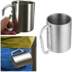 Acél Túra Termo Bögre Karabinerrel 220ML