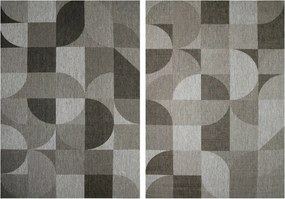 Kültéri Zsinóros Grafit Szőnyeg Teraszra Erkélyre Kétoldalas 120x170 cm