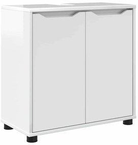 Fürdőszoba mosdószekrény Magas Fényű Fehér 60 x 30 x 60 cm