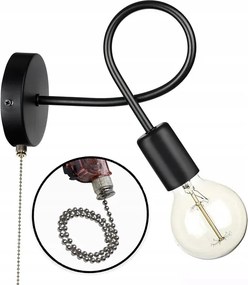 Loft fix fali lámpa 1x E27, láncos on/off kapcsolóval