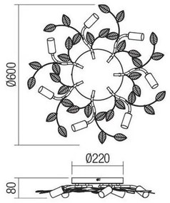 Redo 02-981 - Felületre szerelhető csillár TIARA 7xE14/28W/230V
