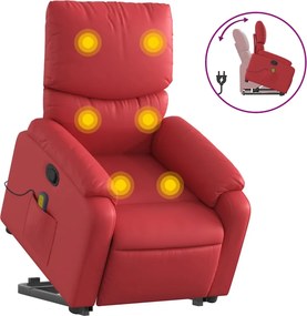 vidaXL piros műbőr dönthető masszázs- és állófotel