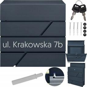 Postaláda Antracit Levelekhez Házszám