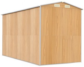 világosbarna horganyzott acél kerti fészer 192x357x223 cm