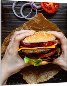 Üveg Vágódeszka 40x52 Hamburger Konyha