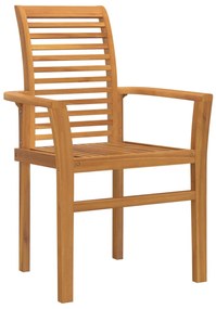 5 részes kerti étkező garnitúra tömör fa teak