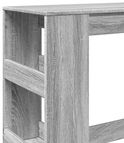 szürke sonoma szerelt fa bárasztal tárolókkal 90x40x103,5 cm