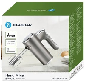 Aigostar - Kézi mixer 400W/230V szürke/króm