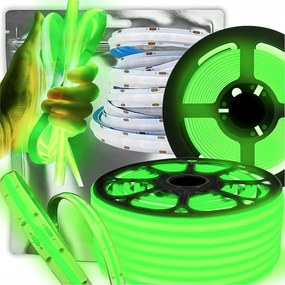 Led szalag Neon Cob 24V 10W /m 320 dióda Zöld 8mm Zöld Vonal 5M