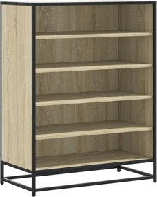 vidaXL sonoma tölgy színű szerelt fa és fém cipőszekrény 75x38x97,5 cm