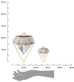 KÉSZLET 2x Fali virágcserép SEMELA 23x20 cm arany