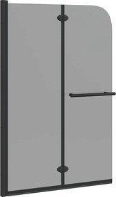 vidaXL Zuhanybeépítés Fekete 120 x 140 cm ESG üveg és alumínium