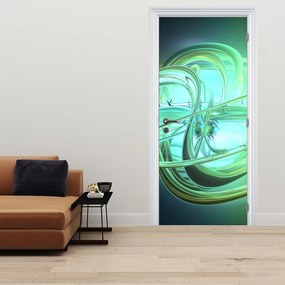 Fotótapéta ajtóra - Zöld absztrakció (95x205cm)