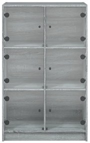 szürke sonoma színű magasszekrény ajtókkal 68 x 37 x 109 cm