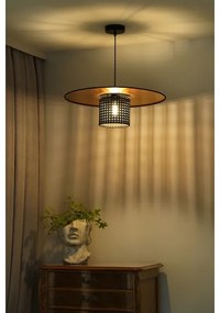 Duolla - Csillár zsinóron TOKYO RATTAN 1xE27/15W/230V átm. 50 cm arany/fekete