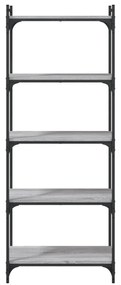 5 szintes szürke sonoma szerelt fa könyvespolc 60 x 30 x 120 cm