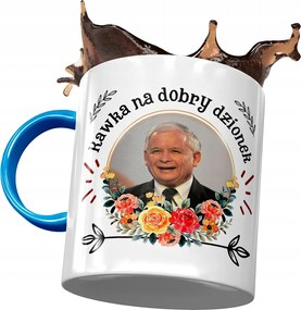 Jaroslaw Kaczynski PiS kék bögre ajándék fényképes nyomtatással