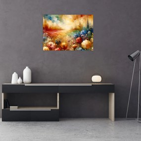 Üveg kép - Színes rét (70x50 cm)
