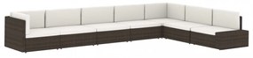 vidaXL 2 személyes barna elemes polyrattan kanapé