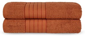 Téglavörös frottír pamut fürdőlepedő szett 2 db-os 70x140 cm – Good Morning