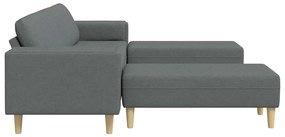 Kanapé Szett 3 pcs Sötétszürke szövet