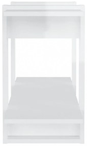 fehér magasfényű szerelt fa könyvszekrény 100 x 30 x 51 cm