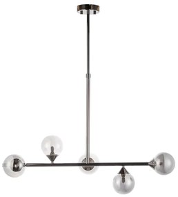 Endon 101348 - Rúdon függő csillár OTIS 5xG9/3W/230V fekete króm/füstölt fekete