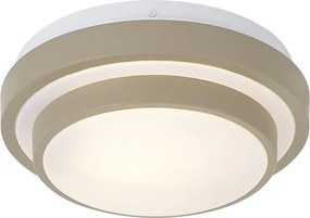 Modern mennyezeti lámpa taupe fehérrel 25 cm IP44 - Walden