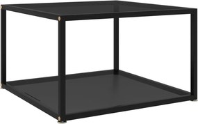 vidaXL fekete edzett üveg dohányzóasztal 60 x 60 x 35 cm