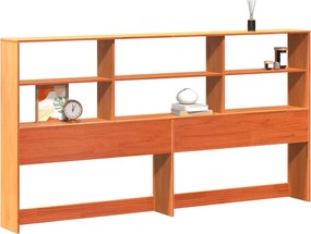 vidaXL viaszbarna tömör fenyőfa fejtámla tárolóval 180 cm