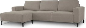 Világosbarna zsenília sarokkanapé (bal oldali-heverő résszel) Fabian – Scandic