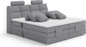Elektromos állítható ágy, boxspring, szürke, 180x200, POLERMA NEW