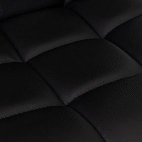 Fekete bőr utánzat állítható magasságú bárszék szett 2 db-os (ülésmagasság 93 cm) – Casa Selección