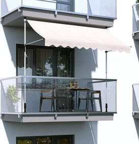 Erkély napellenző teraszra, állítható dőlésszöggel - bézs színű Šírka: 300 cm