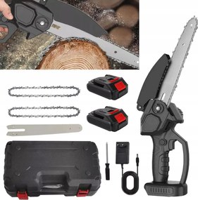 Akkumulátoros Szénkefe Nélküli Láncfűrész 8” 2xAKU 21V Ágfűrész