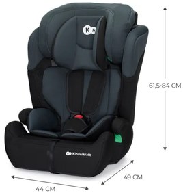 KINDERKRAFT - Autósülés COMFORT UP i-Méret (76-150 cm) söt. szürke