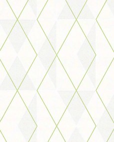 Geometrikus Vinil Tapéta Flizelin Fehér Rombusz Tapéta