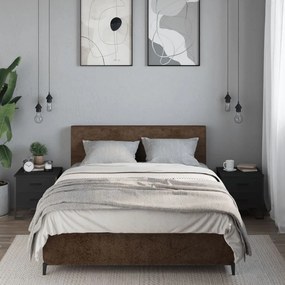 2 db fekete szerelt fa éjjeliszekrény 40 x 41 x 40 cm