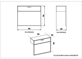 Fali konzolasztal POLKA 76,8x90 cm arany/fekete