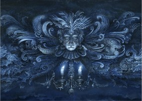 Kép - sötét barokk (üvegen) (70x50 cm)