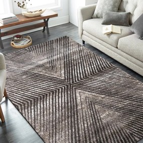 Modern szőnyeg érdekes geometriai mintával, ismétlődő átlós vonalakkal Szélesség: 120 cm | Hossz: 170 cm