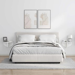 vidaXL Falpolc 2 pcs Magas Fényű Fehér 38 x 19 x 19 cm Faanyag